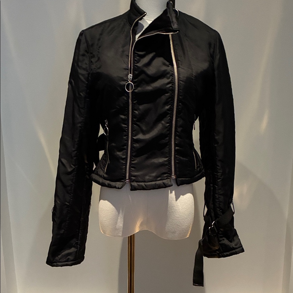 nylon and fake fur Black fittedJacket